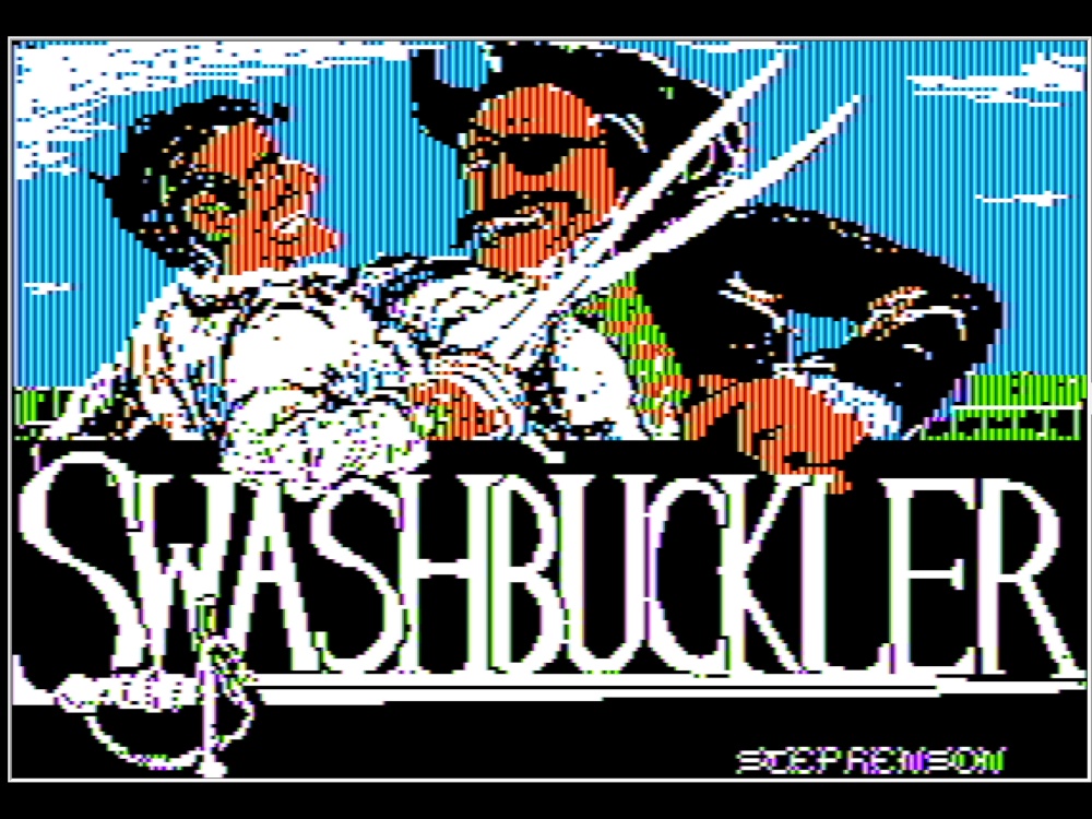 Title Screen of Swashbuckler for Apple II